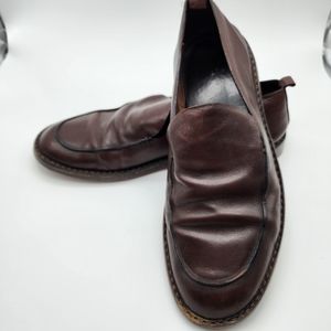 Costume National Homme vero cuoio brown leather loafers size  8 euro 10US